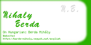 mihaly berda business card